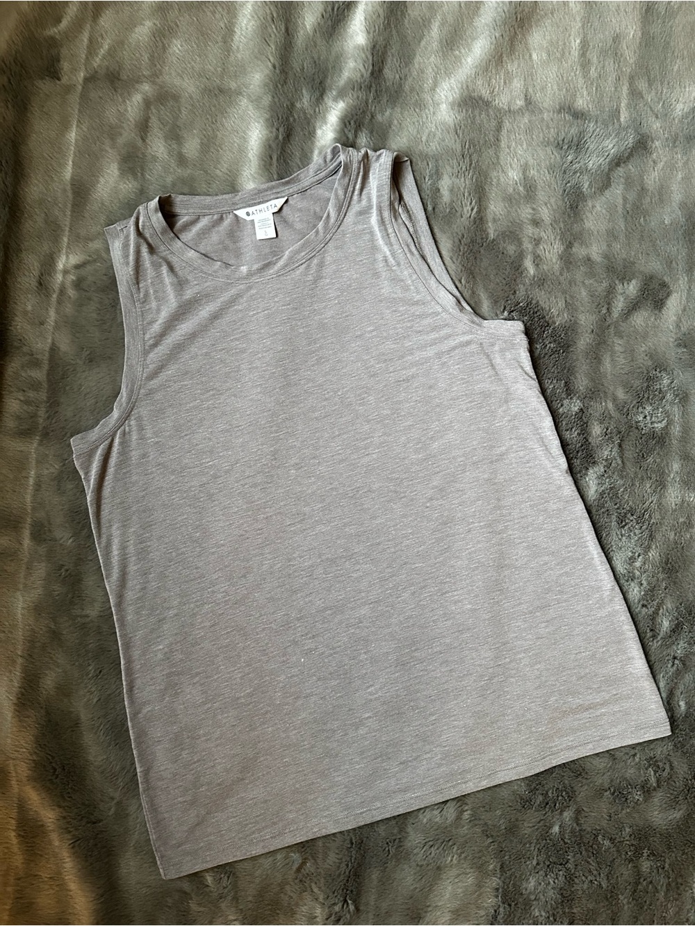 Athleta Heather Light Gray Crewneck Sleeveless Tank